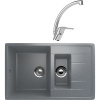 Комплект Мойка кухонная Ulgran U-205 -309 темно-серая + Смеситель MEGA Mega MG-BMK016 хром