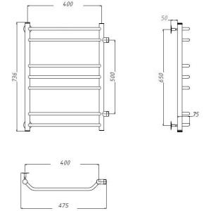 Купить Полотенцесушитель водяной Тругор Браво ПМ 3 ЛЦ4 50x80x40 в Москве с доставкой Полотенцесушитель водяной Тругор Браво ПМ 3 ЛЦ4 50x80x40