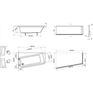 Акриловая ванна Ravak 10° 170х100 C821000000 R белая