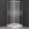 Душевой уголок Parly ZQ8111 80x80, с поддоном, профиль хром, стекло прозрачное с узором