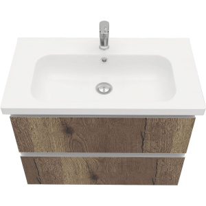 Тумба с раковиной Laparet Electra 80 подвесная, дуб рока