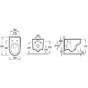 Купить Унитаз подвесной Jacob Delafon Odeon Rive Gauche EDR102-00 безободковый в Москве с доставкой Унитаз подвесной Jacob Delafon Odeon Rive Gauche EDR102-00 безободковый