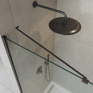 Душевая перегородка Cezares Liberta L-1-TB-100-C-NERO профиль черный, стекло прозрачное