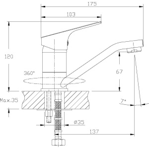 Смеситель для раковины Rossinka RS29 -22