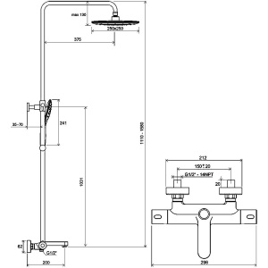 Душевая стойка Ravak Termo 300 TE 092.01/150