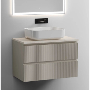 Купить Тумба с раковиной Sancos Snob T 80 см, beige soft, столешница бежевая, раковина CN6011 в Москве с доставкой Тумба с раковиной Sancos Snob T 80 см, beige soft, столешница бежевая, раковина CN6011