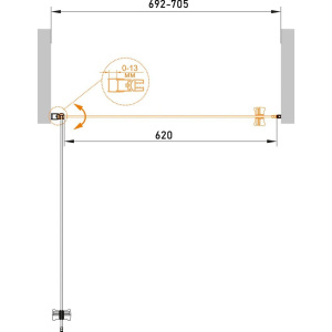 Душевая дверь в нишу Cezares Eco ECO-O-B-1-70-C-NERO профиль черный, стекло прозрачное