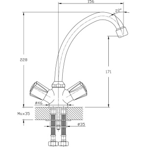 Смеситель для кухни Rush Pioneer PI7950-22
