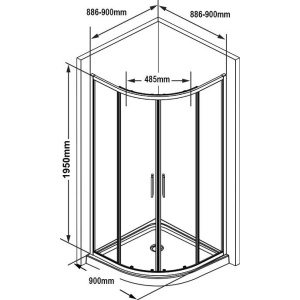 Душевой уголок Ravak Blix Slim BLSCP4-90 профиль черный