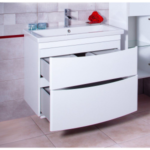 Купить Тумба с раковиной Бриклаер Вега 80 белая в Москве с доставкой Тумба с раковиной Бриклаер Вега 80 белая