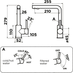 Купить Смеситель для кухни Omoikiri Nakagawa 2 Plus GB графит в Москве с доставкой Смеситель для кухни Omoikiri Nakagawa 2 Plus GB графит