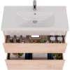 Тумба с раковиной Lemark Combi 100 дуб кантри, белая глянцевая