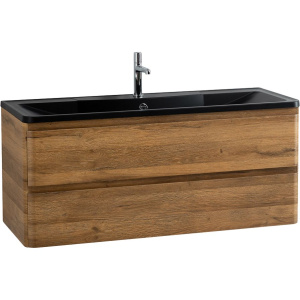 Тумба с раковиной BelBagno Albano 120 подвесная, rovere rustico, черная матовая раковина
