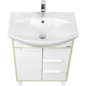 Купить Тумба с раковиной AQUATON Рико 65 белая, ясень фабрик в Москве с доставкой Тумба с раковиной AQUATON Рико 65 белая, ясень фабрик