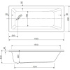 Акриловая ванна Cezares Plane Solo 170x80 см, с каркасом