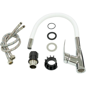 Смеситель для кухни Lemark Linara LM0415C-White с гибким изливом