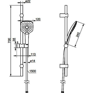 Купить Душевой гарнитур Damixa Galaxy DX75150300 в Москве с доставкой Душевой гарнитур Damixa Galaxy DX75150300