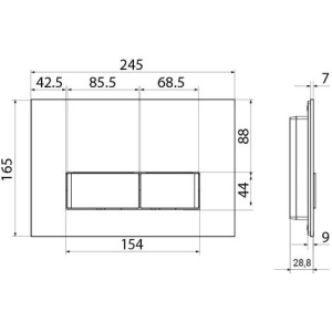 Кнопка смыва IDDIS Uniglass UNG10GBi77 стекло, черная