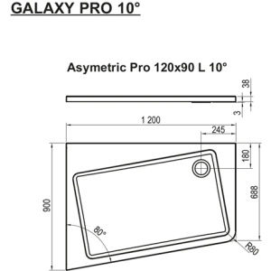 Душевой поддон Ravak 10° 120x90 XA25G70101L