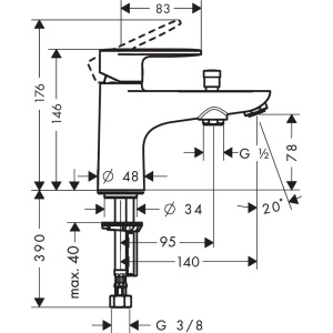 Смеситель на борт ванны Hansgrohe Vernis Blend 71444000 хром