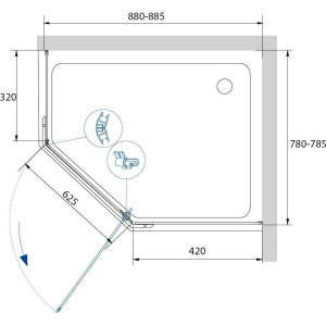 Душевой уголок RGW Passage PA-091 90х80, профиль хром, стекло прозрачное
