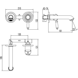 Смеситель для раковины Lemark Villa LM4826B С ВНУТРЕННЕЙ ЧАСТЬЮ  бронза
