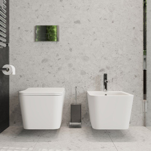 Унитаз подвесной Aqueduto Macio MAC0120 безободковый, с микролифтом, белый матовый