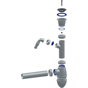 Сифон для раковины Unicorn А310V, с отводом для стиральной машины