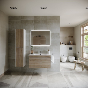 Купить Мебель для ванной Sancos Smart 90 см дуб бардолино в Москве с доставкой Мебель для ванной Sancos Smart 90 см дуб бардолино