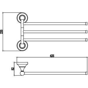 Полотенцедержатель Savol 68 b S-06803B золото, тройной