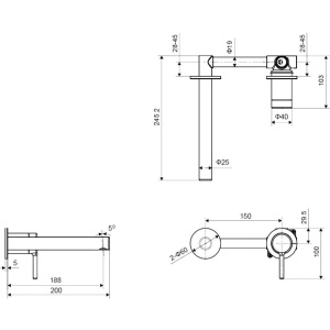 Смеситель для раковины Excellent Pi AREX.1214WH С ВНУТРЕННЕЙ ЧАСТЬЮ