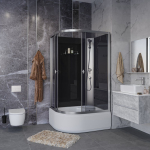 Душевая кабина Niagara Eco E110/80/40R/TN/BK 110х80 см, без крыши