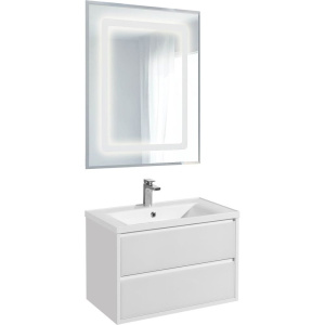 Купить Тумба с раковиной AQUATON Римини 80 белая в Москве с доставкой Тумба с раковиной AQUATON Римини 80 белая