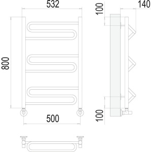 Полотенцесушитель водяной Terminus Юпитер П9 500x800