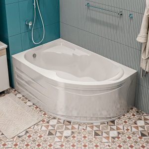 Акриловая ванна 1MarKa Diana L 150x90 см, угловая, с каркасом, асимметричная