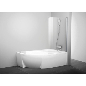 Шторка на ванну Ravak Rosa CVSK1 160/170 R Transparent, профиль блестящий