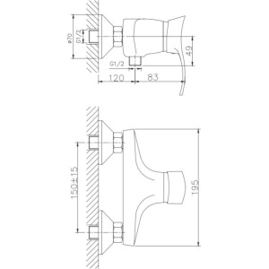 Смеситель для душа Haiba HB2001