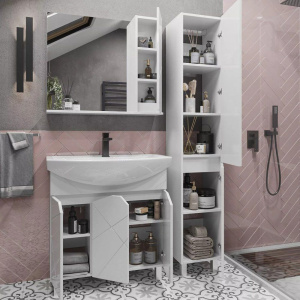 Шкаф-пенал SanStar Каскад напольный, белый