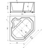 Акриловая ванна Акватек Лира LIR150-0000032 150x150 см, угловая, вклеенный каркас, с экраном, со сливом-переливом