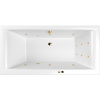 Акриловая ванна WHITECROSS Savia Duo LINE 170x80 см, с гидромассажем, с каркасом, со сливом-переливом, фурнитура золото