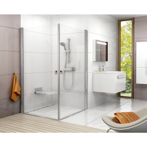 Купить Душевой уголок Ravak Chrome CRV1-100+CRV1-100 Transparent, профиль блестящий в Москве с доставкой Душевой уголок Ravak Chrome CRV1-100+CRV1-100 Transparent, профиль блестящий