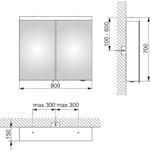 Зеркальный шкаф Keuco Royal Reflex 80 24203171301 хром