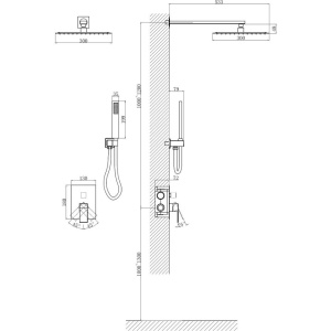 Душевой комплект D&K Bayern.Liszt DA1515701A04 С ВНУТРЕННЕЙ ЧАСТЬЮ, хром