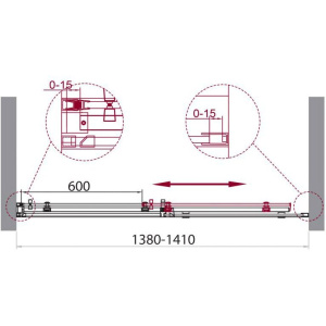 Душевая дверь в нишу BelBagno Acqua BF-1-140-C-Cr хром