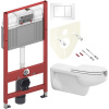 Комплект Унитаз подвесной BOCCHI Care&Confort 2011-001-0129 глянцевый белый + Крышка A0324-001 с микролифтом, глянцевая белая + Инсталляция TECE Base 9400413 4 в 1 с кнопкой смыва