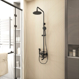 Душевая стойка D&K Bayern.Fürth DA1524705B18 с гигиеническим душем, черная