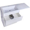 Тумба с раковиной Style Line Даллас 140 Люкс Plus L напольная, 2 ящика, эмаль