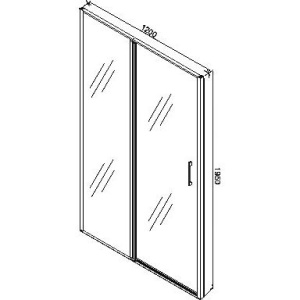 Душевая дверь в нишу Ceruttispa Gloria D120B 120 см, профиль черный