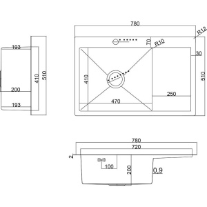 Мойка кухонная Steel Hammer SH 7851-L сталь