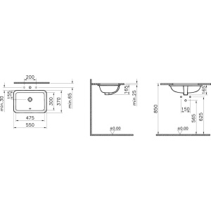 Раковина VitrA S20 7475B003-0618 55 см